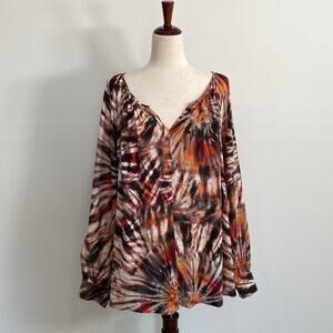 Karen Kane Tie Dye Peasant Top Women's 3X